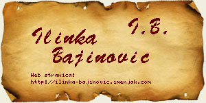 Ilinka Bajinović vizit kartica